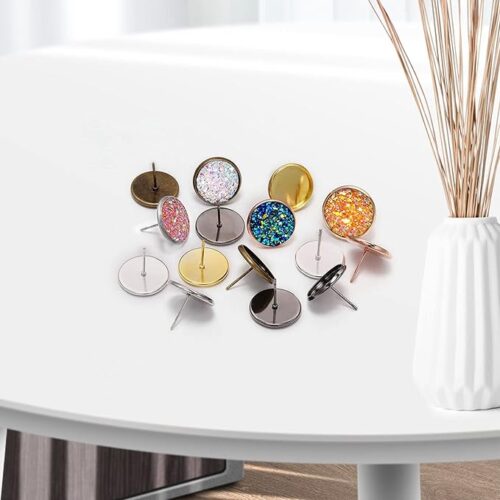 Bezel Stud Earring
