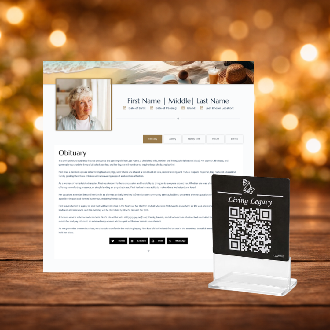 QR Code Plate with Memorial Profile